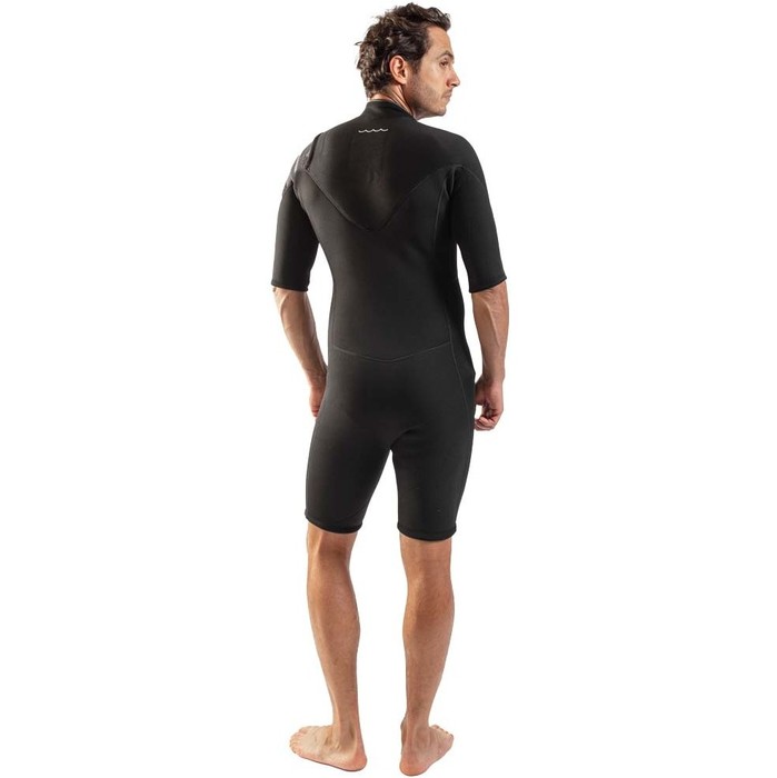 2024 Gul Mens Echo 3/2mm Chest Zip Shorty Wetsuit RE3325-C1 - Black / Contour camo